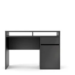 Dmora Bureau Linéaire Avec Une Porte Et Un Tiroir, Couleur Noire, 110,2 X 77,4 X 48,2 Cm -France Bureau Soldes 2022 38607775 3
