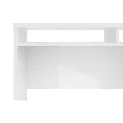 Dmora Bureau Linéaire Avec Une Porte Et Un Tiroir, Couleur Blanc Brillant, 110,2 X 77,4 X 48,2 Cm -France Bureau Soldes 2022 38607781 2