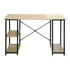 CASAME Bureau Industriel Avec 3 étagères Sous Plateau - L120 Cm - Casâme - Bois Clair -France Bureau Soldes 2022 38703396 3