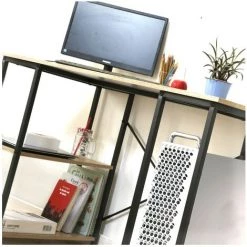 CASAME Bureau Industriel Avec 3 étagères Sous Plateau - L120 Cm - Casâme - Bois Clair -France Bureau Soldes 2022 38703396 5