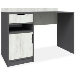 COTECOSY Bureau Caradec 120cm Gris Et Bois Clair - Bois / Gris -France Bureau Soldes 2022 39171857 2