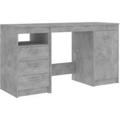 ASUPERMALL Bureau Gris Beton 140x50x76 Cm Agglomere -France Bureau Soldes 2022 39443837 2
