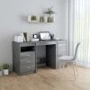 ASUPERMALL Bureau Gris Brillant 140x50x76 Cm Agglomere -France Bureau Soldes 2022 39443850 1