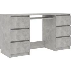 ASUPERMALL Bureau Gris Beton 140x50x77 Cm Agglomere -France Bureau Soldes 2022 39455575 2