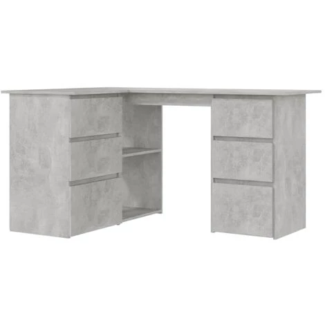 ASUPERMALL Bureau D'angle Gris Beton 145x100x76 Cm Agglomere 4 ASUPERMALL Bureau D'angle Gris Beton 145x100x76 Cm Agglomere – Image 2
