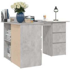 ASUPERMALL Bureau D'angle Gris Beton 145x100x76 Cm Agglomere 10 ASUPERMALL Bureau D'angle Gris Beton 145x100x76 Cm Agglomere -France Bureau Soldes 2022 39455588 4