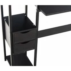 DéCOSHOP26 Bureau Style Industriel Avec étagère Et Espace De Rangement Table D'ordinateur En MDF Noir - Noir 8 DéCOSHOP26 Bureau Style Industriel Avec étagère Et Espace De Rangement Table D'ordinateur En MDF Noir - Noir -France Bureau Soldes 2022 39663372 3