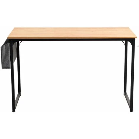 DéCOSHOP26 Bureau Table D'ordinateur Style Industriel En MDF Naturel Et Métal Noir - Noir 3 DéCOSHOP26 Bureau Table D'ordinateur Style Industriel En MDF Naturel Et Métal Noir - Noir
