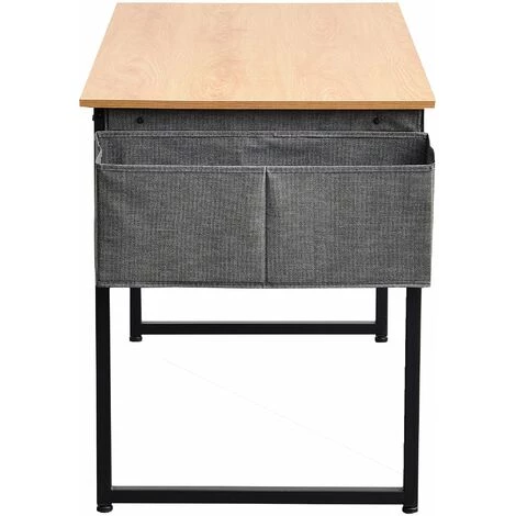 DéCOSHOP26 Bureau Table D'ordinateur Style Industriel En MDF Naturel Et Métal Noir - Noir 4 DéCOSHOP26 Bureau Table D'ordinateur Style Industriel En MDF Naturel Et Métal Noir - Noir – Image 2