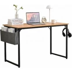 DéCOSHOP26 Bureau Table D'ordinateur Style Industriel En MDF Naturel Et Métal Noir - Noir 9 DéCOSHOP26 Bureau Table D'ordinateur Style Industriel En MDF Naturel Et Métal Noir - Noir -France Bureau Soldes 2022 39663379 3