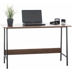 DéCOSHOP26 Bureau Table D'ordinateur Style Industriel MDF Couleur Noyer - Or -France Bureau Soldes 2022 39663426 3