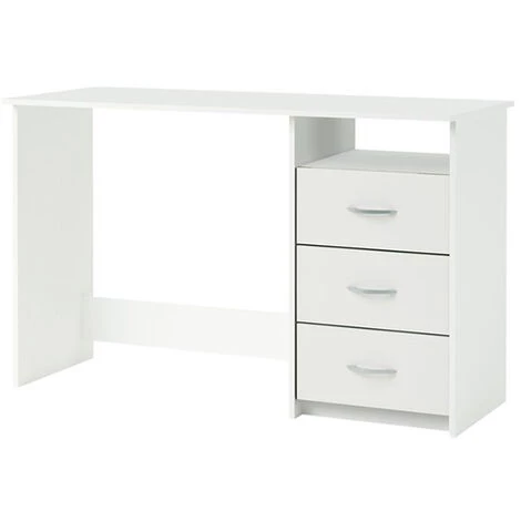 Bureau En Bois Coloris Blanc Mat - 123 X 76,5 X 50,1 Cm -PEGANE- 3 Bureau En Bois Coloris Blanc Mat - 123 X 76,5 X 50,1 Cm -PEGANE-