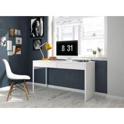 PEGANE Bureau Réversible Avec 2 Tiroirs Coloris Blanc Artic - Longueur 138 Cm X Profondeur 50 Cm X Hauteur 75 Cm 8 PEGANE Bureau Réversible Avec 2 Tiroirs Coloris Blanc Artic - Longueur 138 Cm X Profondeur 50 Cm X Hauteur 75 Cm -France Bureau Soldes 2022 39682667 3