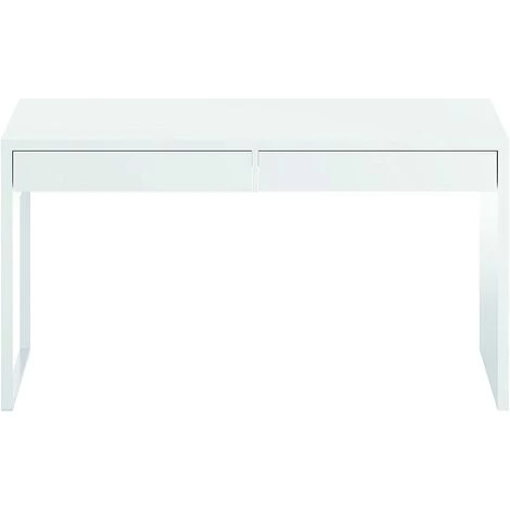 PEGANE Bureau Réversible Avec 2 Tiroirs Coloris Blanc Artic - Longueur 138 Cm X Profondeur 50 Cm X Hauteur 75 Cm 6 PEGANE Bureau Réversible Avec 2 Tiroirs Coloris Blanc Artic - Longueur 138 Cm X Profondeur 50 Cm X Hauteur 75 Cm – Image 4