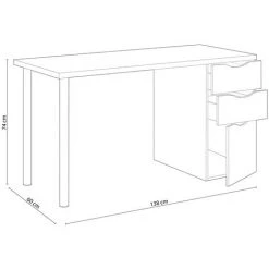 PEGANE Table D'ordinateur Réversible Bureau Avec Tiroir Coloris Blanc Artic - 138 Cm (longueur) X 60 Cm (profondeur) X 74 Cm (hauteur) -France Bureau Soldes 2022 39682676 4