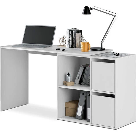 PEGANE Table De Bureau Réversible Coloris Blanc Artik En MDF - Profondeur 74 X Hauteur 120 X Longueur 77 Cm 5 PEGANE Table De Bureau Réversible Coloris Blanc Artik En MDF - Profondeur 74 X Hauteur 120 X Longueur 77 Cm – Image 3