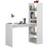 PEGANE Table De Bureau Avec étagère Réversible Coloris Blanc Artik - Longueur 120 Cm X Profondeur 53 Cm X Hauteur 144 Cm -France Bureau Soldes 2022 39682705 1