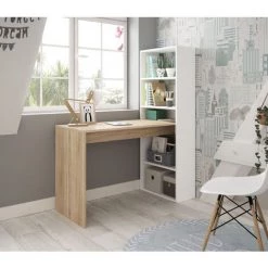 PEGANE Bureau Avec étagère Intégrée Coloris Blanc Artic / Chêne Canadien - Hauteur 144 X Longueur 120 X Profondeur 53 Cm 7 PEGANE Bureau Avec étagère Intégrée Coloris Blanc Artic / Chêne Canadien - Hauteur 144 X Longueur 120 X Profondeur 53 Cm -France Bureau Soldes 2022 39682781 2