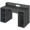 PEGANE Bureau Pour Ordinateur, Station E-Gaming Coloris Anthracite En Bois MDF - Hauteur 88 X Longueur 136 X Largeur 67 Cm