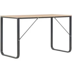 HAPPYSHOPPING Bureau D'ordinateur Noir Et Chene 120x60x73 Cm -France Bureau Soldes 2022 39696261 4