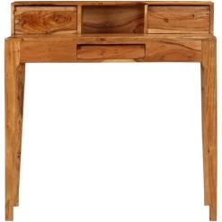 HAPPYSHOPPING Bureau Avec Tiroirs Bois Massif 88 X 50 X 90 Cm -France Bureau Soldes 2022 39700432 3