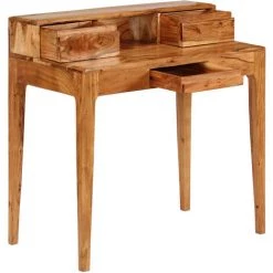 HAPPYSHOPPING Bureau Avec Tiroirs Bois Massif 88 X 50 X 90 Cm -France Bureau Soldes 2022 39700432 4