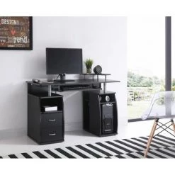 Paris Prix - Bureau Informatique "scholar" 120cm Noir -France Bureau Soldes 2022 39759367 4