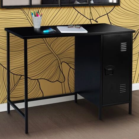 IDMARKET Bureau 1 Porte ESTEL En Métal Noir - Noir 3 IDMARKET Bureau 1 Porte ESTEL En Métal Noir - Noir