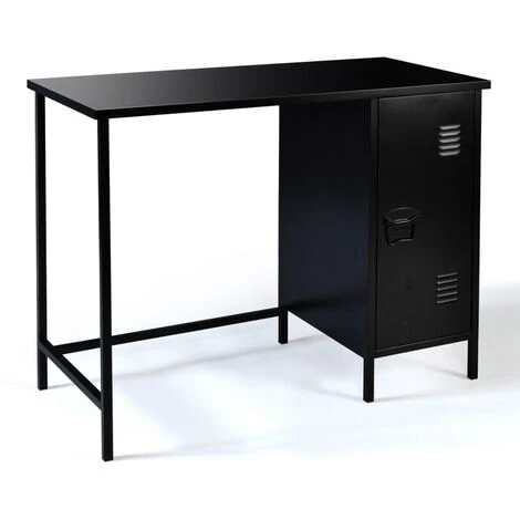 IDMARKET Bureau 1 Porte ESTEL En Métal Noir - Noir 4 IDMARKET Bureau 1 Porte ESTEL En Métal Noir - Noir – Image 2