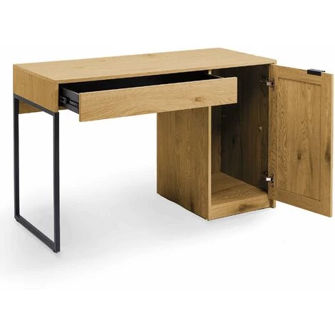 DECO IN PARIS Bureau Scandinave Avec Rangements En Bois Métal Et Cannage TULLIO - Bois Clair 6 DECO IN PARIS Bureau Scandinave Avec Rangements En Bois Métal Et Cannage TULLIO - Bois Clair – Image 4