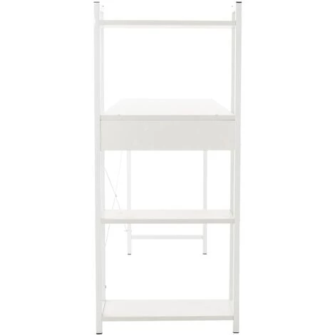 CLP Bureau Poe Avec Plateau En MDF Cadre En Tubes D'acier Et Colonne De Rangement Blanc 5 CLP Bureau Poe Avec Plateau En MDF Cadre En Tubes D'acier Et Colonne De Rangement Blanc – Image 3
