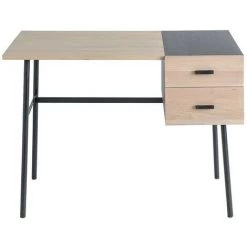 SIGNATURE Bureau Chêne Massif 110x80x60cm - Bois Clair