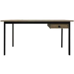 SIGNATURE Bureau Chêne Massif 160x70x80cm - Noir