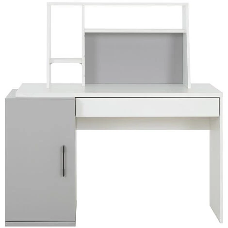 AKITEN RETAIL Bureau Avec Rangements Iseo Blanc Et Gris Clair - Blanc Et Gris Clair 3 AKITEN RETAIL Bureau Avec Rangements Iseo Blanc Et Gris Clair - Blanc Et Gris Clair