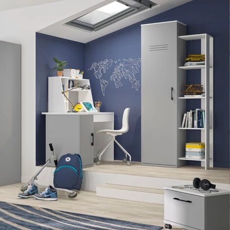 AKITEN RETAIL Bureau Avec Rangements Iseo Blanc Et Gris Clair - Blanc Et Gris Clair 5 AKITEN RETAIL Bureau Avec Rangements Iseo Blanc Et Gris Clair - Blanc Et Gris Clair – Image 3