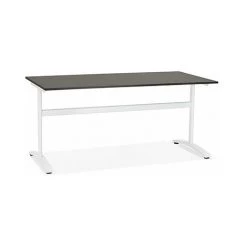 M&S Bureau 160 Cm Décor Noir Et Pieds En Métal Blanc - WORKING