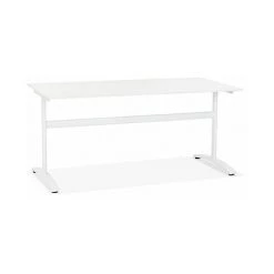 M&S Bureau 160 Cm Décor Blanc Et Pieds En Métal Blanc - WORKING
