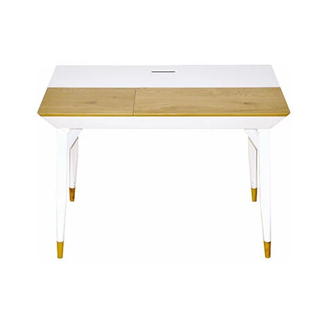 M&S Bureau Avec Rangements 105x55x76 Cm Blanc Et Chêne 3 M&S Bureau Avec Rangements 105x55x76 Cm Blanc Et Chêne