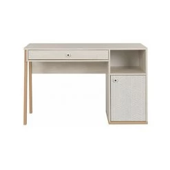 M-S Bureau 1 Porte Et 1 Tiroir Décor Chêne Clair Et Gris - LIANA