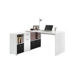 M-S Bureau D'angle Réversible 135,7x135,7x74,2 Cm Blanc