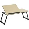 MEUBLES COSY Petite Table De Travail Table De Lit Mobile Supporte D'ordinateur Portable Pliable Hauteur Réglable Plateau Finition Chêne Piètement Noir Métal -France Bureau Soldes 2022 40195018 1