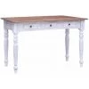 HAPPYSHOPPING Bureau Et Tiroirs Blanc 117x57x75cm Bois De Recuperation Massif