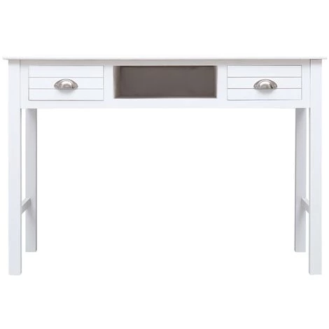 HAPPYSHOPPING Bureau Blanc 110 X 45 X 76 Cm Bois 6 HAPPYSHOPPING Bureau Blanc 110 X 45 X 76 Cm Bois – Image 4