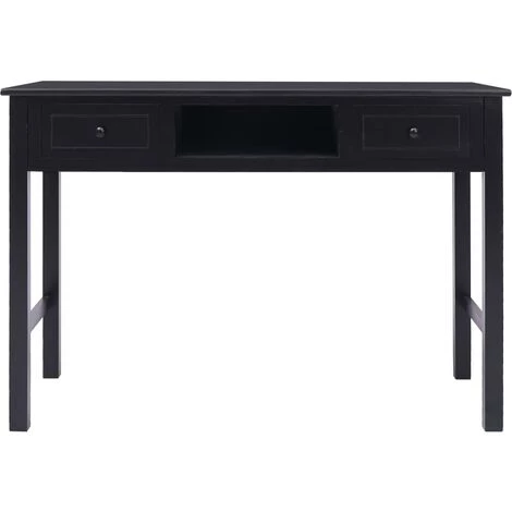 HAPPYSHOPPING Bureau Noir 110 X 45 X 76 Cm Bois 6 HAPPYSHOPPING Bureau Noir 110 X 45 X 76 Cm Bois – Image 4