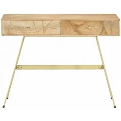 HAPPYSHOPPING Bureau Avec Tiroirs 100x55x75 Cm Bois Solide De Manguier 9 HAPPYSHOPPING Bureau Avec Tiroirs 100x55x75 Cm Bois Solide De Manguier -France Bureau Soldes 2022 40202140 3