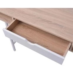 VidaXL Bureau Avec 1 Compartiment Chêne Et Blanc - Multicolore -France Bureau Soldes 2022 4020428 4