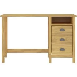 HAPPYSHOPPING Bureau Hill Range Avec 3 Tiroirs 120x50x74 Cm Pin Solide -France Bureau Soldes 2022 40208801 3