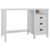HAPPYSHOPPING Bureau Hill Range Avec 3 Tiroirs 120x50x74 Cm Pin Solide -France Bureau Soldes 2022 40208839 1