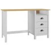 HAPPYSHOPPING Bureau Hill Range Avec 3 Tiroirs 120x50x74 Cm Pin Solide