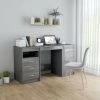 HAPPYSHOPPING Bureau Gris Brillant 140x50x76 Cm Agglomere -France Bureau Soldes 2022 40237015 1